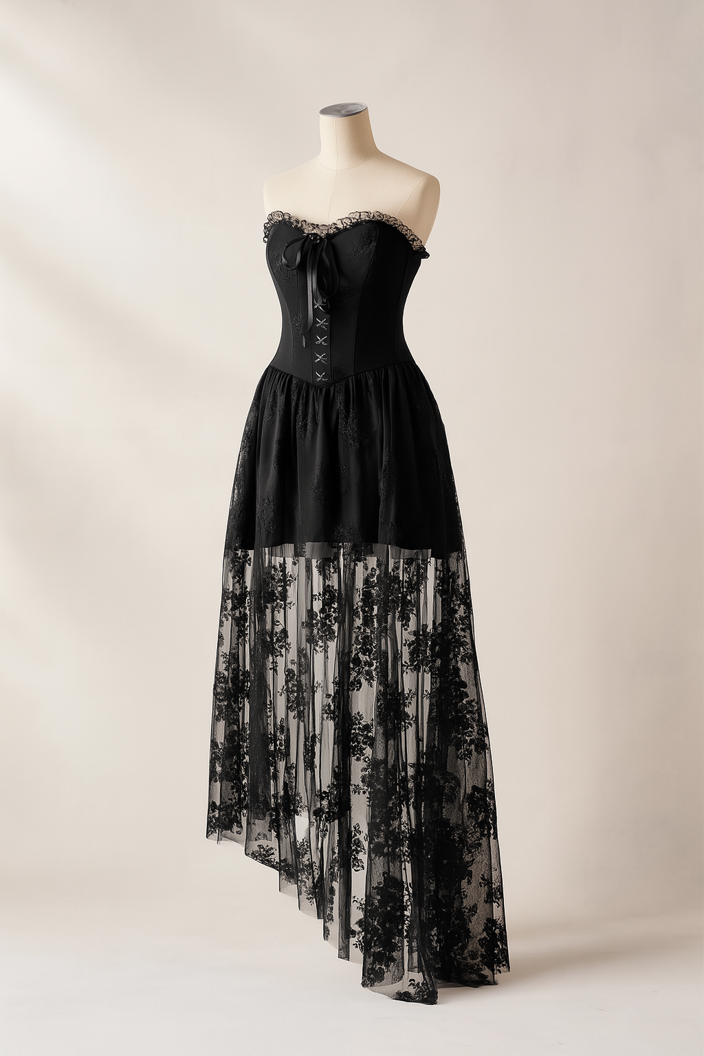 Dark Romantic Sheer Mesh Gothic Wedding Gown