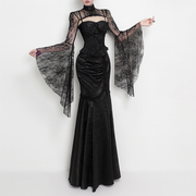 Asymmetrical Mermaid Lace Bodycon Skirt for Gothic Fashion