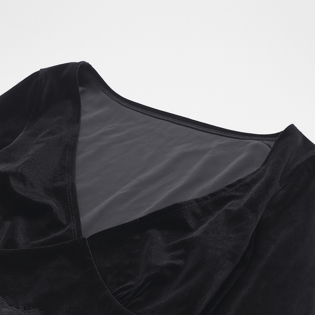 Sheer Lace Flared Sleeve Crop Top