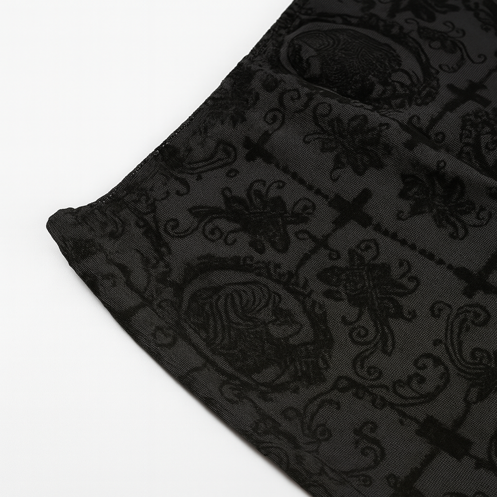 Heer Lace Flare Pants – High Waist Sheer Bell Bottoms for Modern Goth Fashion