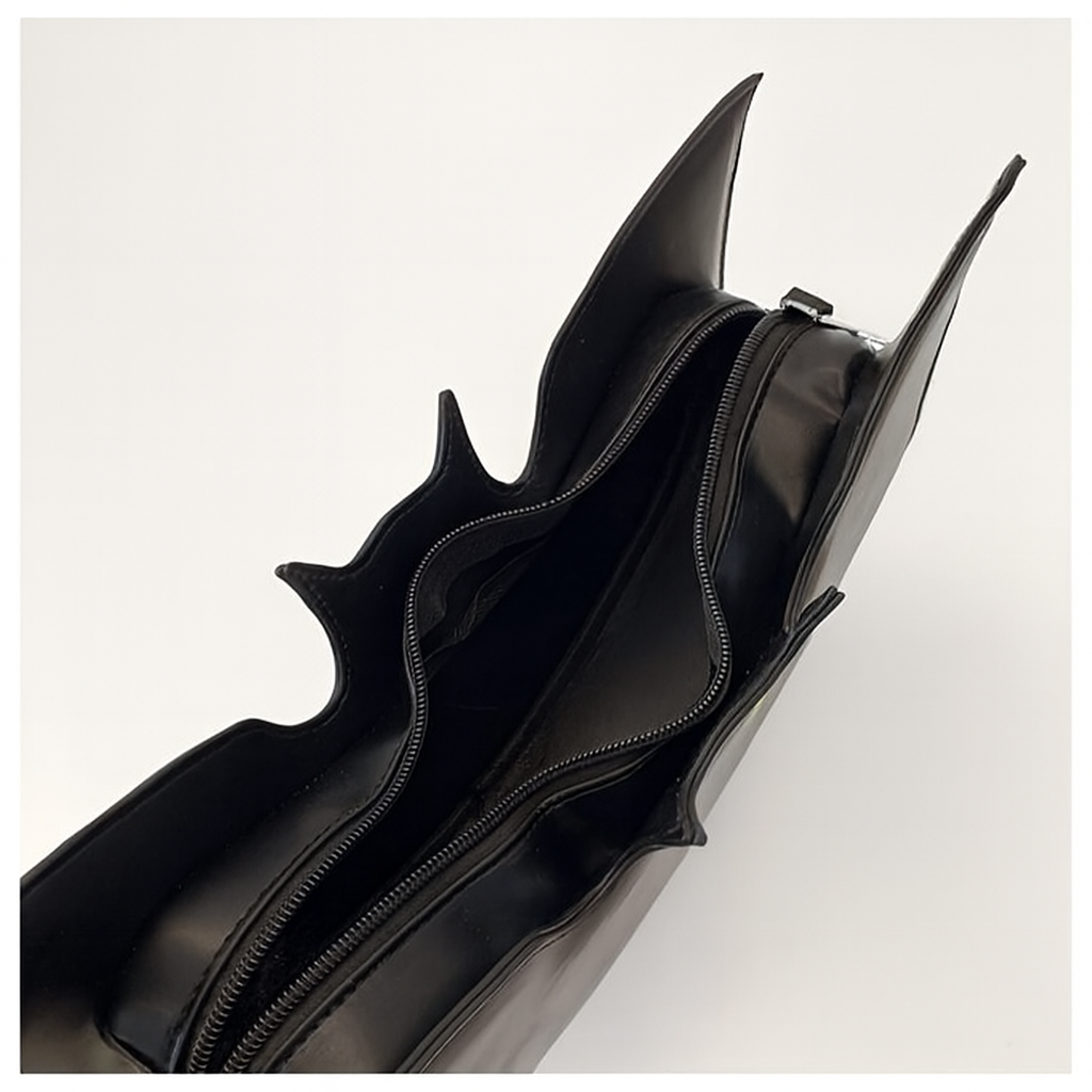 1pc Hip Hop Style Black Bat-Shaped Crossbody Bag for Women, Cute Cartoon Animal Print Messenger Purse with Adjustable Strap, Zipper Closure, and Lining - Halloween Fun Shoulder Bag, Small Crossbody Bag