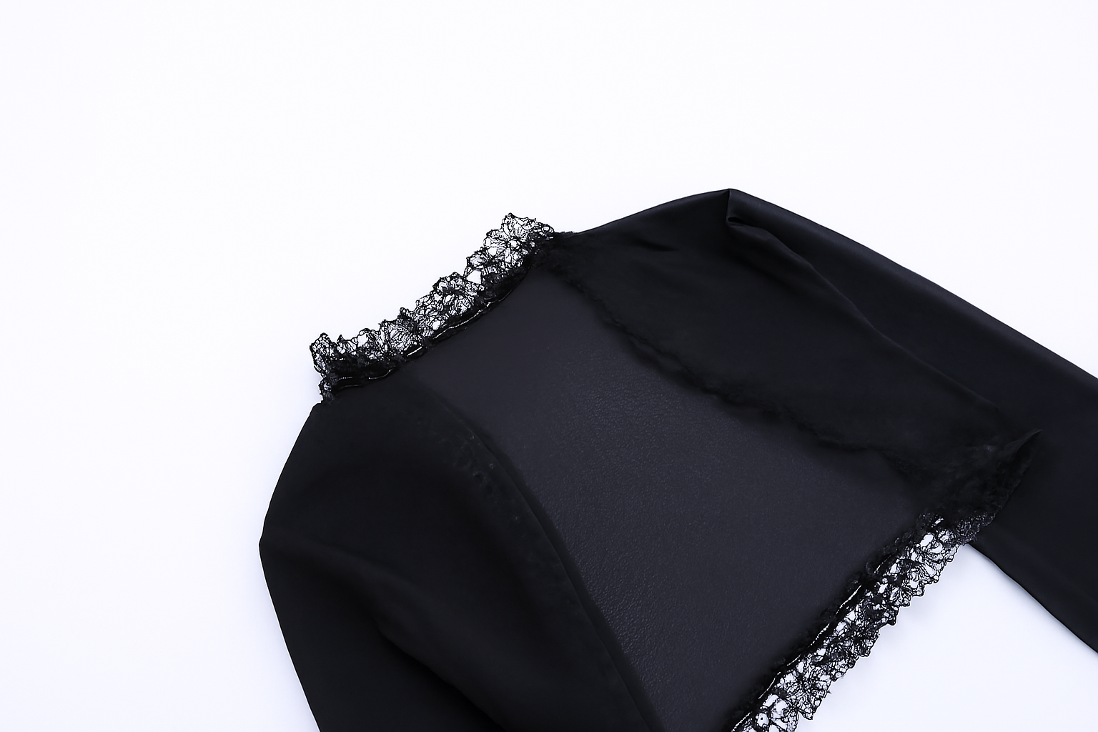 Gothic Lace Bell Sleeve Overlay Top