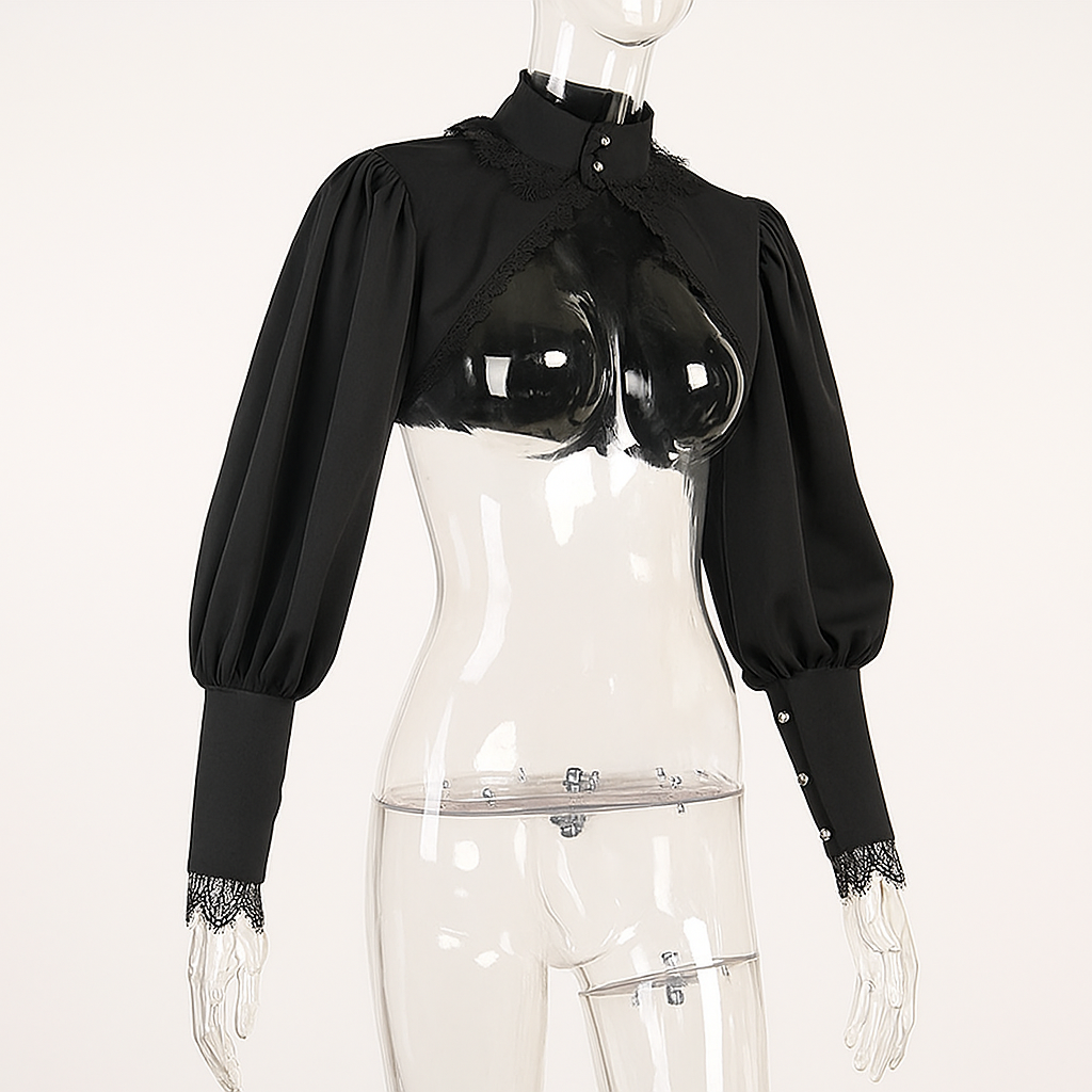 Lace Trimmed Dark Court Style Gothic Top