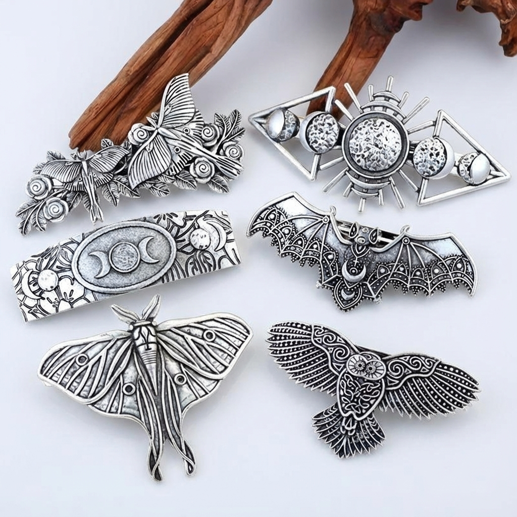 1pc Vintage Metal Hair Barrettes, Decorative Gothic Hair Clips Barrettes, Hair Pins Hair Accessories For Women Female