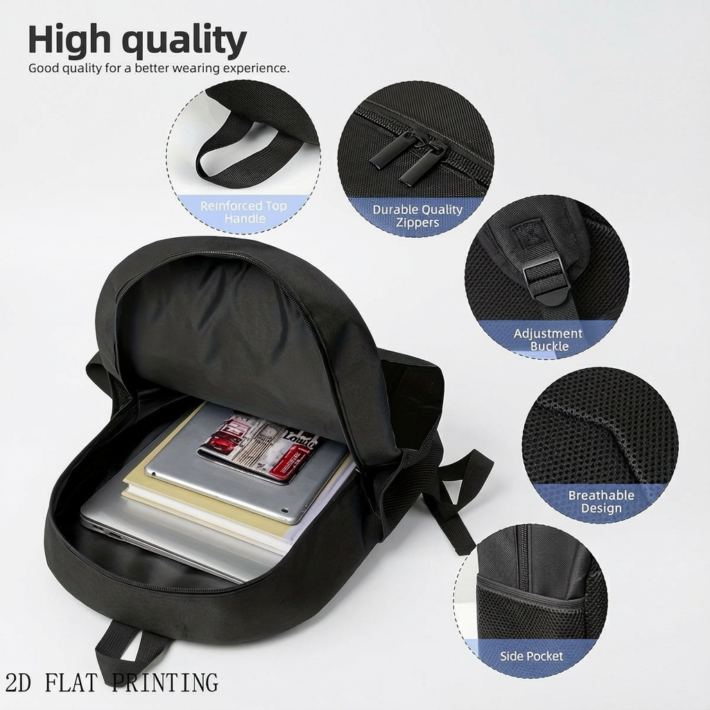 1pc Gothic Skull & Crossbones Backpack - Large Capacity, Ergonomic Design, Secure Zipper Closure, Washable Fabric, Perfect for Work, Travel & Everyday Use