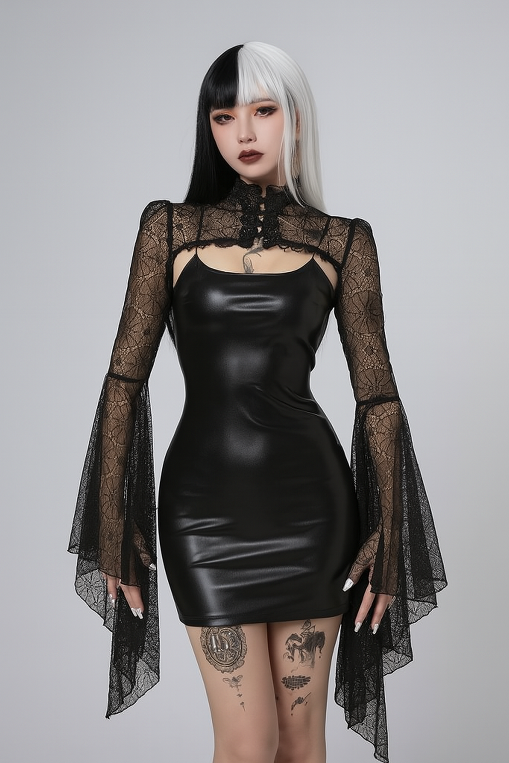 Spiderweb Lace Gothic Dress Set