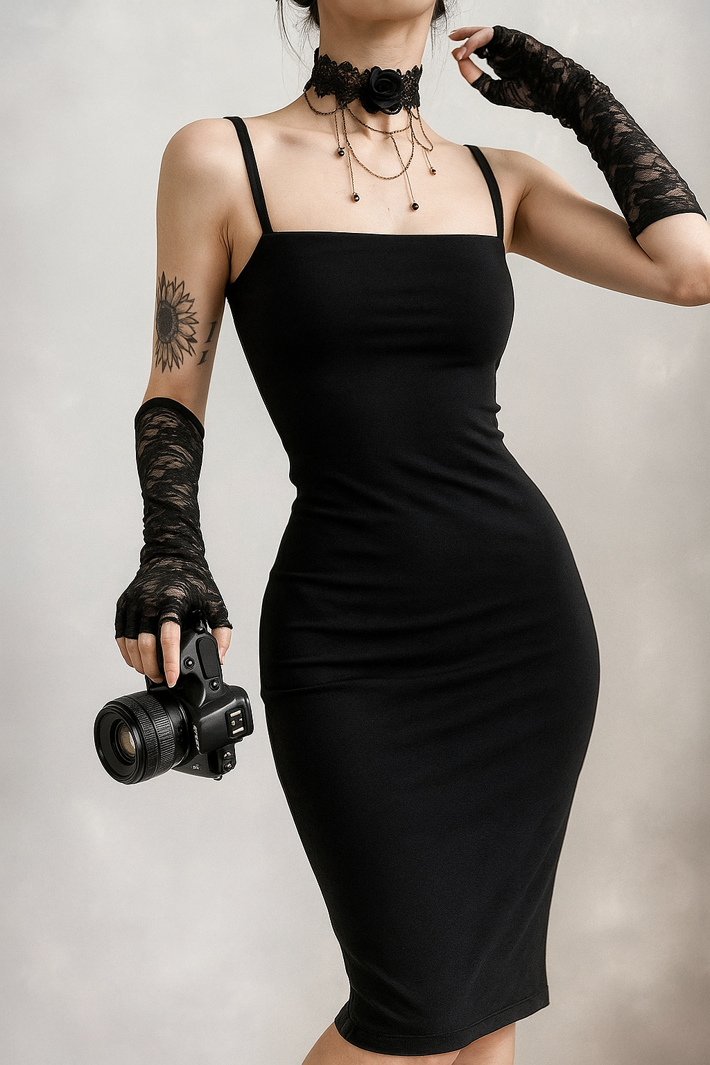 Dark Veil Strapless Mesh Corset Top