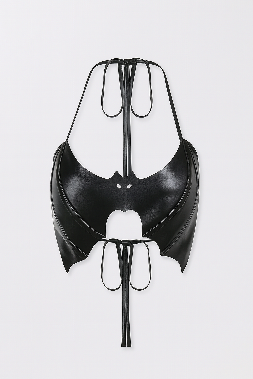 Bat Wing Leather Crop Top for Gothic and Alternative Fashion
