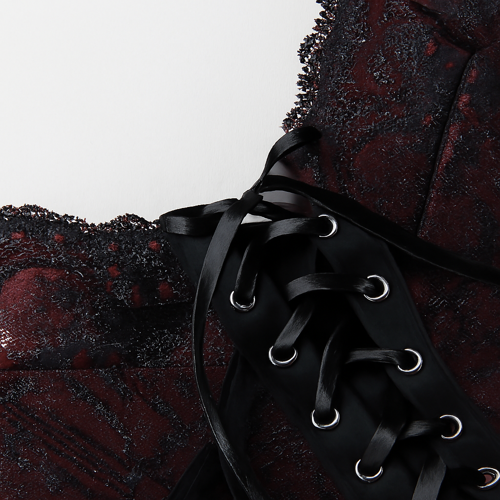 Lace Backless Gothic Crop Top with Adjustable Straps