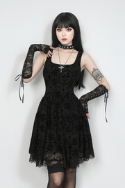 Sexy Gothic Lace Trim Bodycon Dress