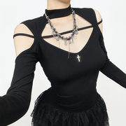 Witchy Cutout Knit Top for Modern Goth Style