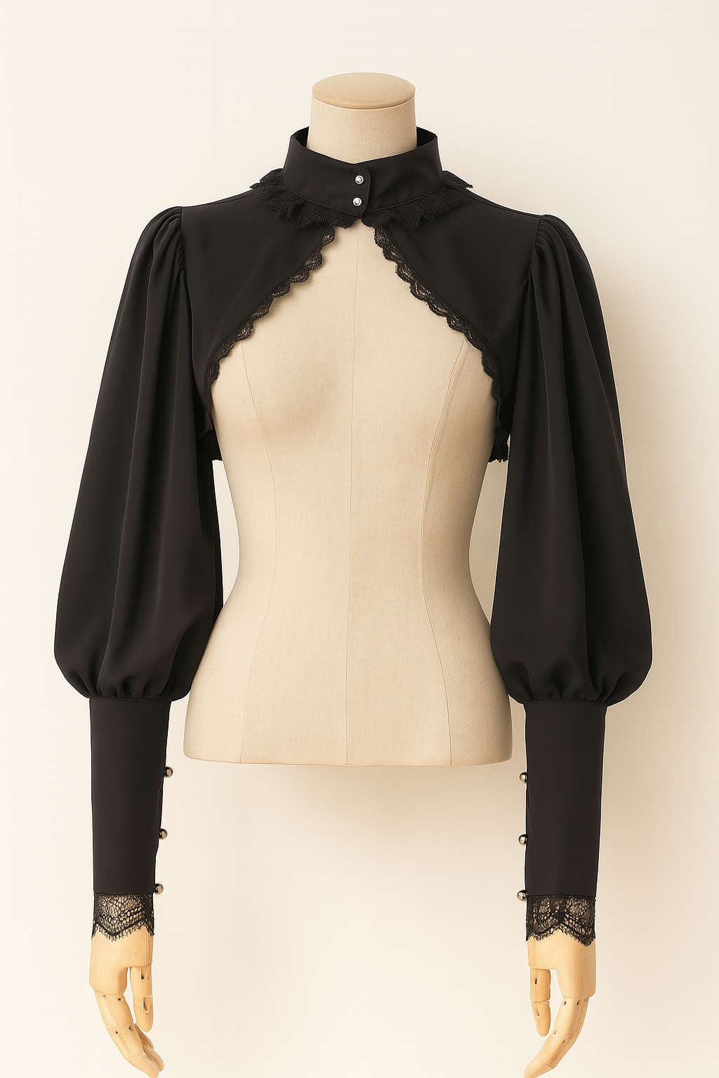Lace Trimmed Dark Court Style Gothic Top