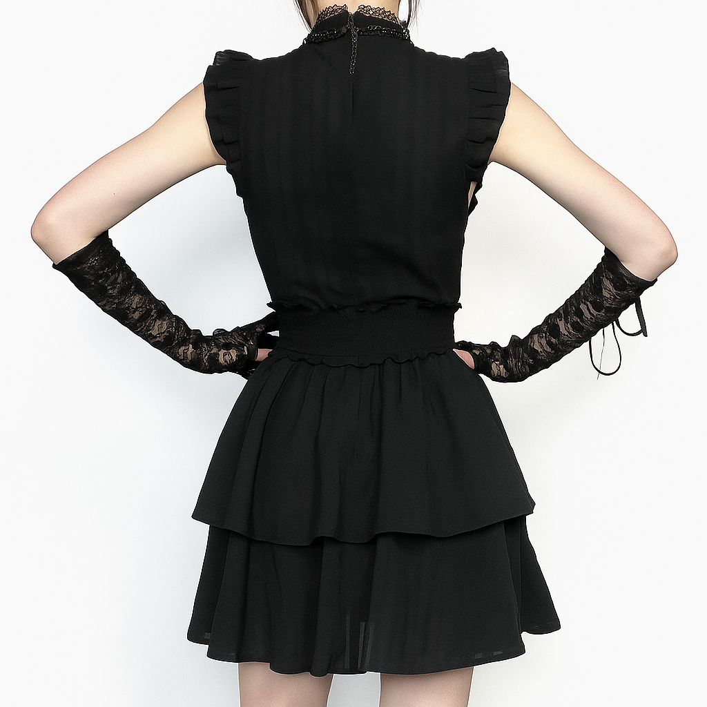 Gothic Witchcore Off-Shoulder Maxi Dress with Ruched Irregular Hem