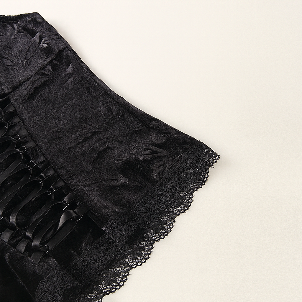 Vintage Dark Lace Gothic Top for Summer Wear