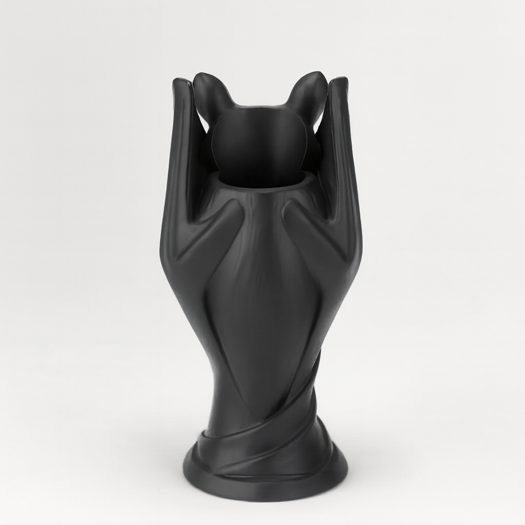 1pc Retro Gothic Bat Pen Holder - Lightweight Desktop Organizer with Intricate Bat Design, Durable Plastic Pen Storage for Home Office, Unique Holiday & Graduation Gift for Family Friends, Bat Decor And Accessories, Elegant Swirl Base, Textured Surface