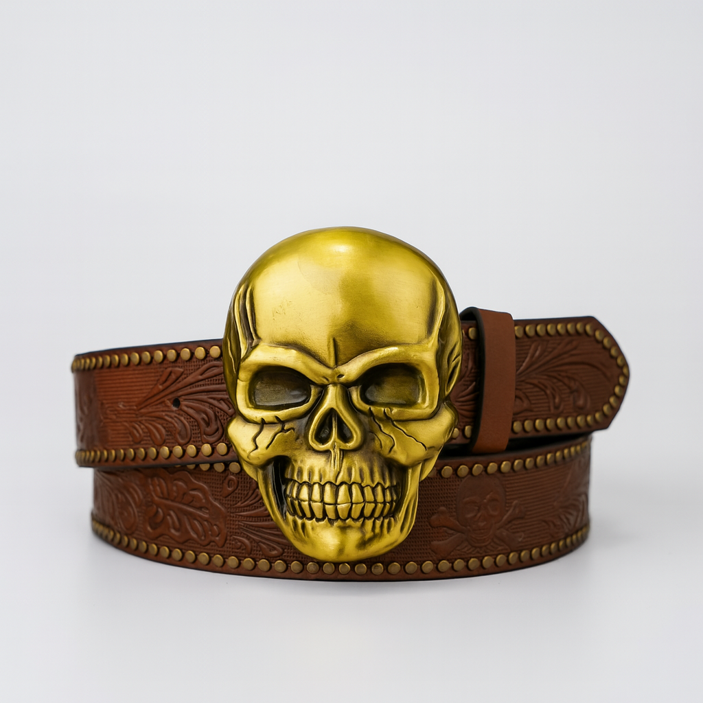 1pc Smiling Drip Oil Domineering Skull Head Buckle, Trendy Western Simple Men's Novelty Belt Buckle, Western European and American Style Can Be Matched with Any Style Belt, Gift