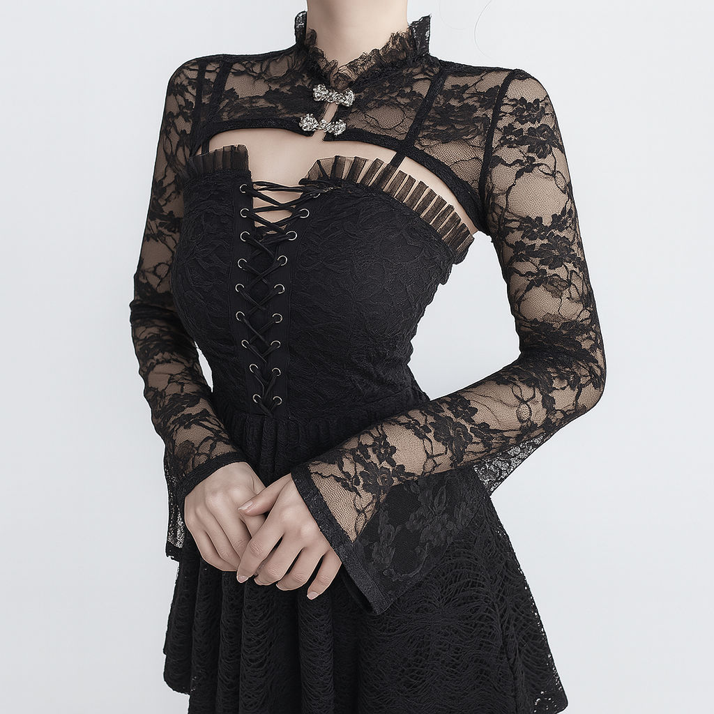 Gothic Lace Bell Sleeve Top