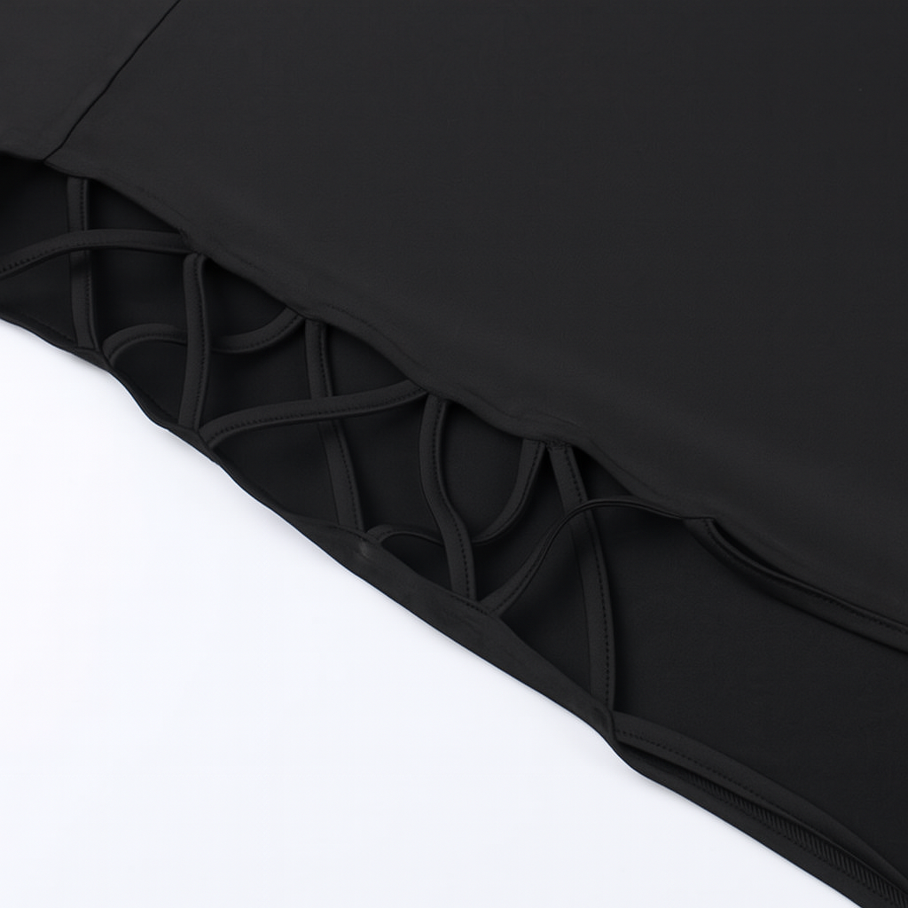 Knit High Neck Sleeveless Hollow Out Dress