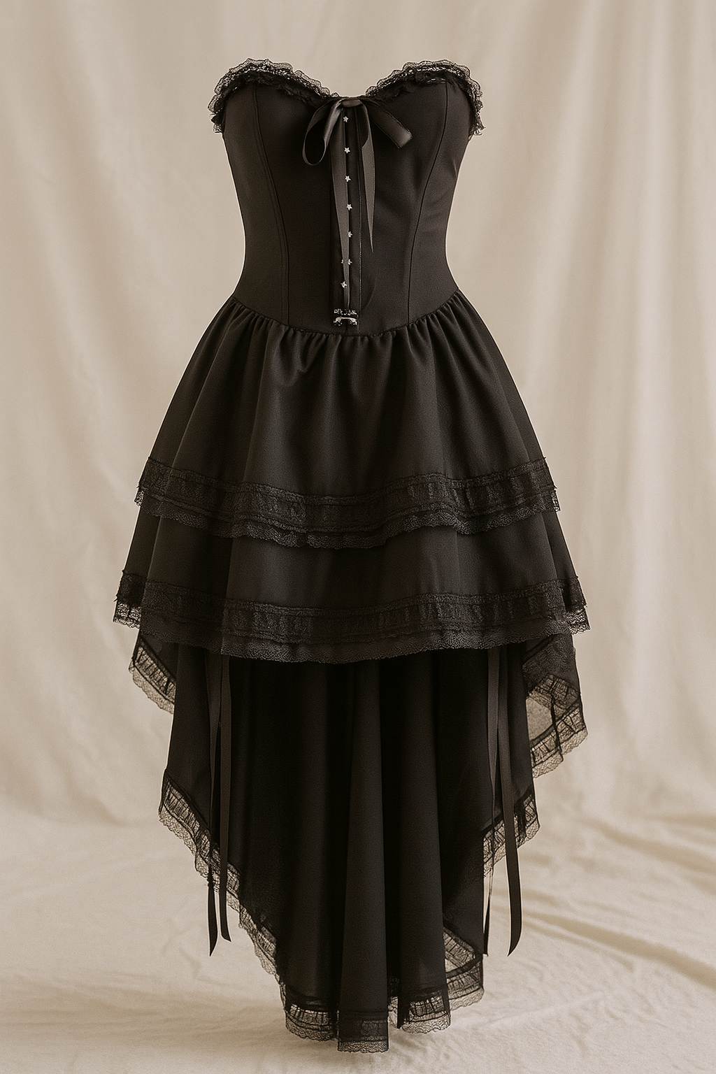 Summer Dark Aesthetic Strapless Gothic Dress