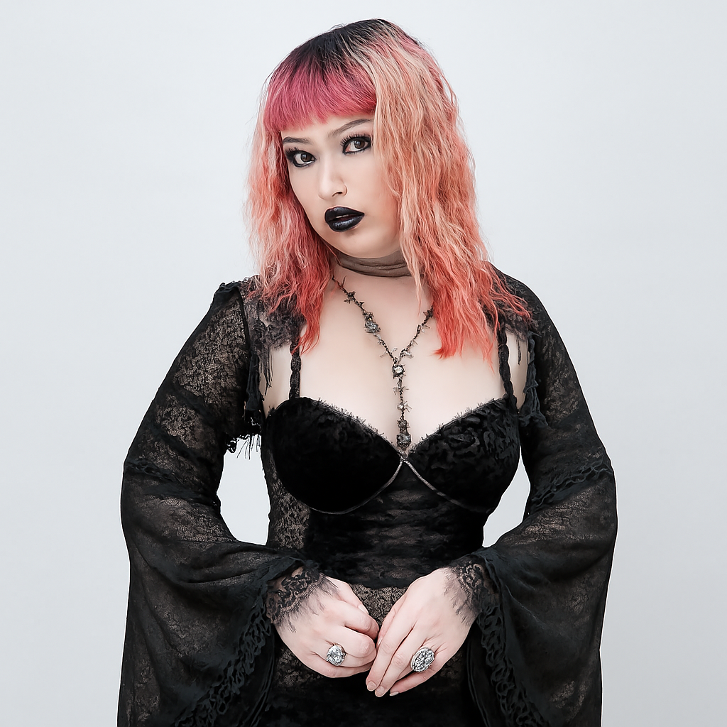 Gothic Lace Bell Sleeve Overlay Top