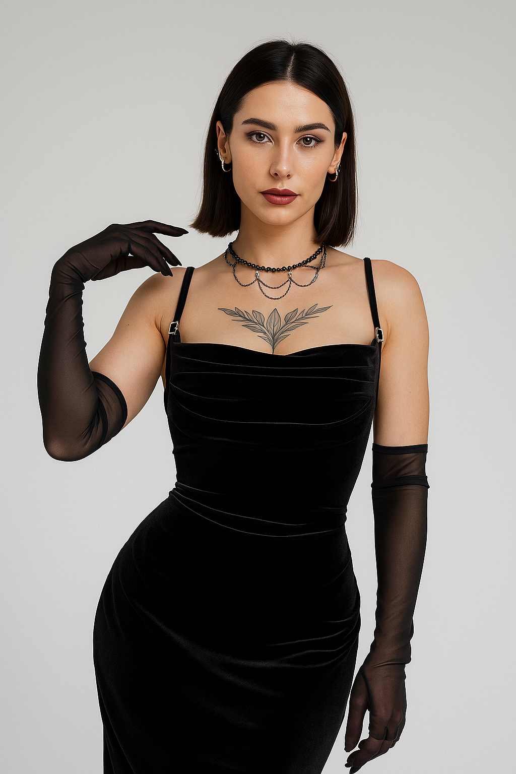 Gothic Velvet Backless Maxi Dress with Slit for Elegant Summer Evenings