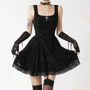 Sexy Gothic Lace Trim Bodycon Dress