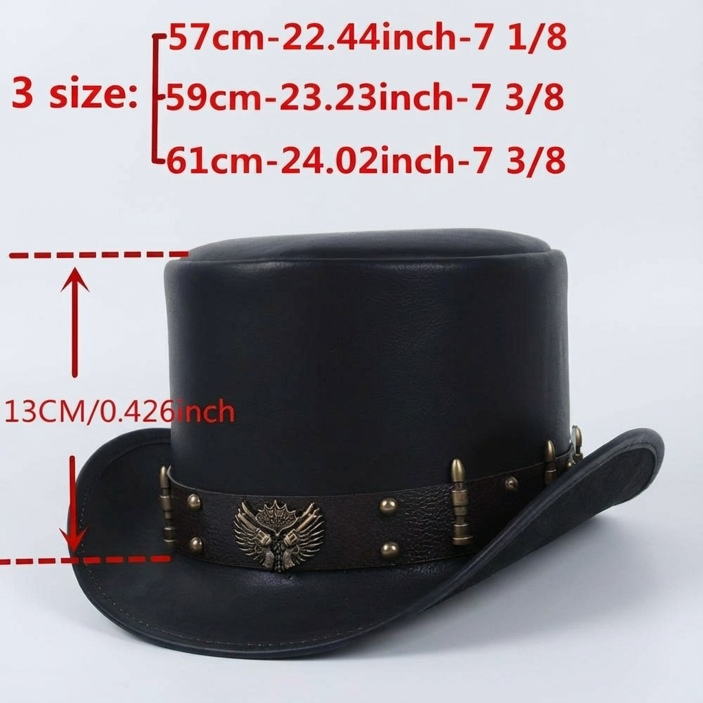 Three Sizes of Faux Leather Hats for Men And Women, Presidential Style.