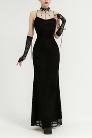 Spiderweb Backless Gothic Dress for Witchy Style