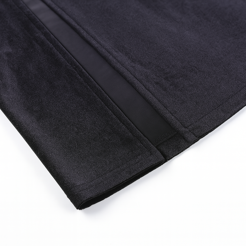 Witchy High Waist Slit Skirt in Black Velvet