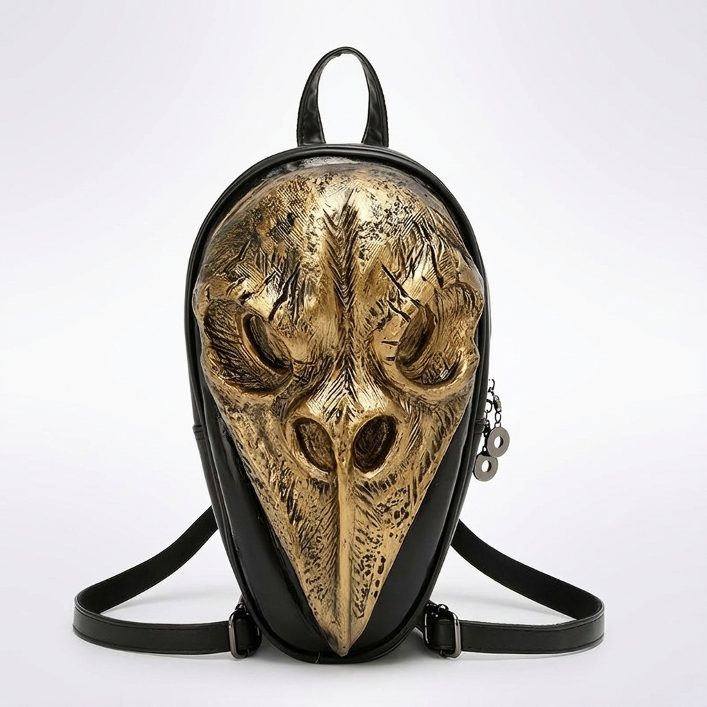 A Vintage Medieval-Style Backpack Designed Like a Plague Doctor'S Bag, Featuring a Bird Beak Design Made of Popular. This 3D Stereoscopic Backpack Is Suitable for Both Men And Women, Embodying a Fashionable New Trend with Rivet Punk And Gothic Casual Elem