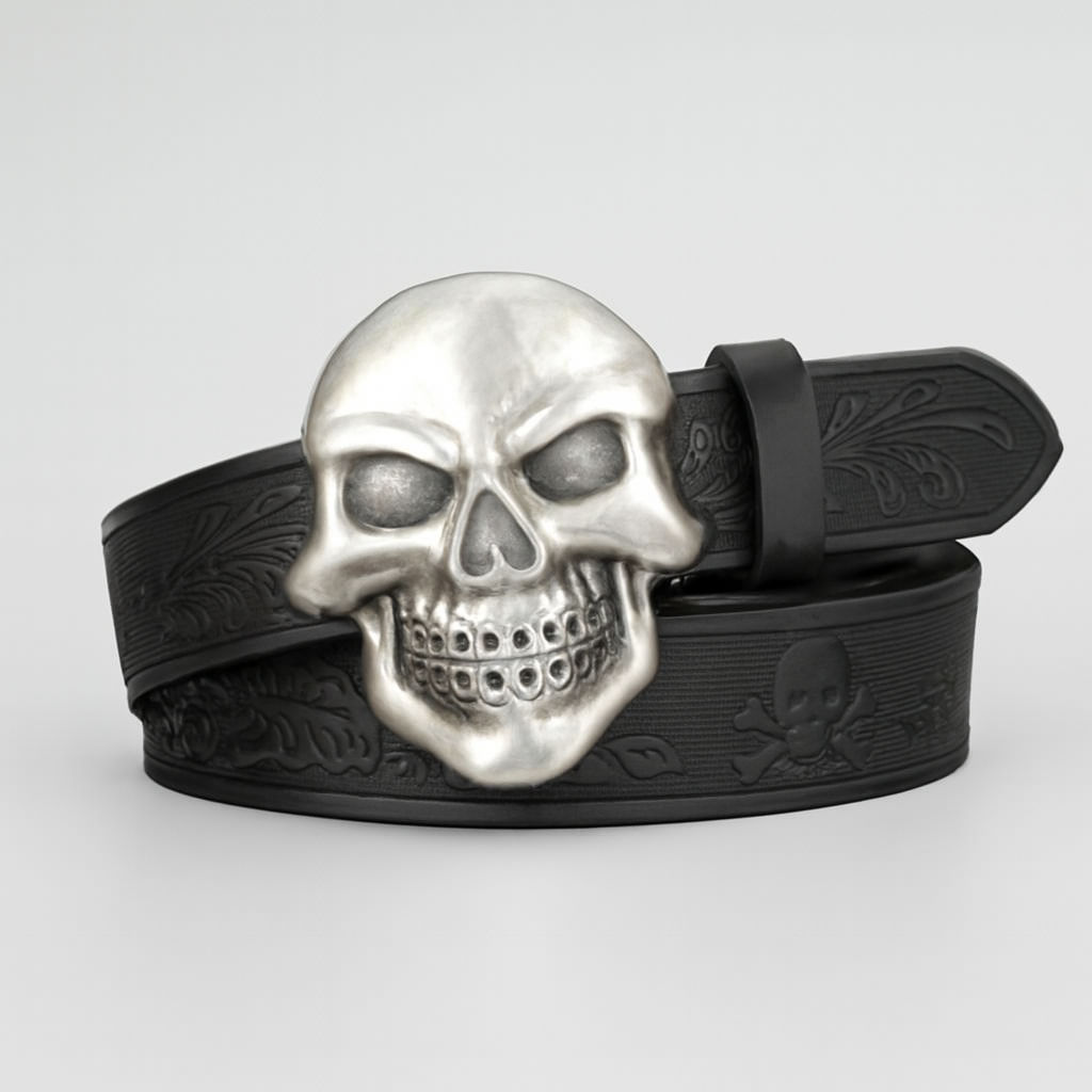 1pc Smiling Drip Oil Domineering Skull Head Buckle, Trendy Western Simple Men's Novelty Belt Buckle, Western European and American Style Can Be Matched with Any Style Belt, Gift
