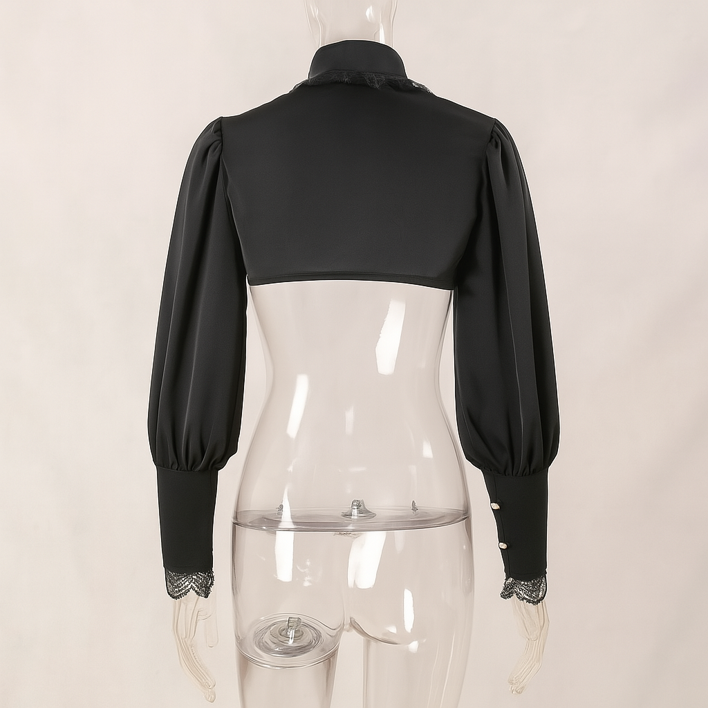 Lace Trimmed Dark Court Style Gothic Top