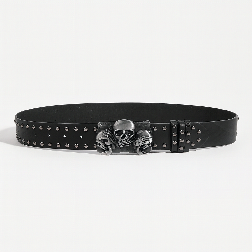 1pc Of Punk Style Metal Buckle Casual Trendy Cool Style, Outdoor Men'S Universal Waist Belt