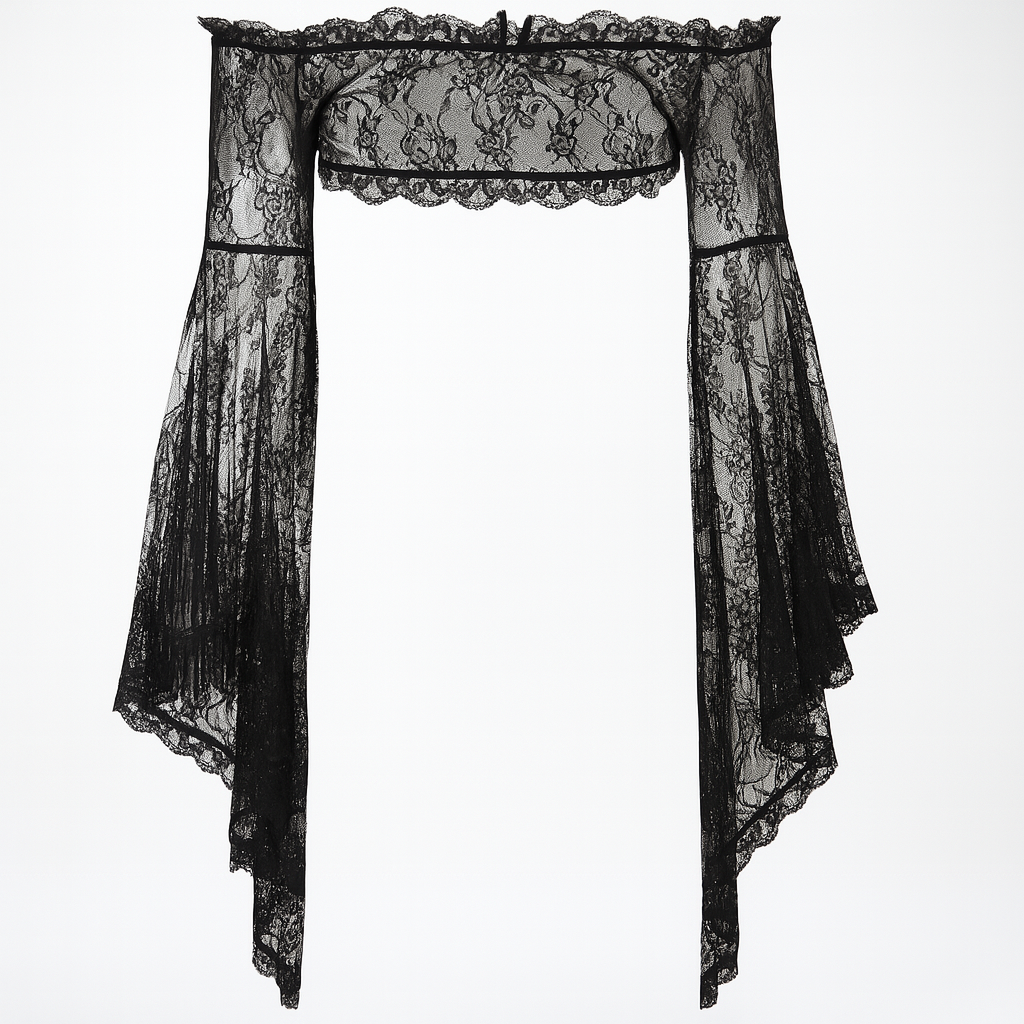 Gothic Sheer Lace Cardigan with Button-Up Mesh Top for Alternative Fashion