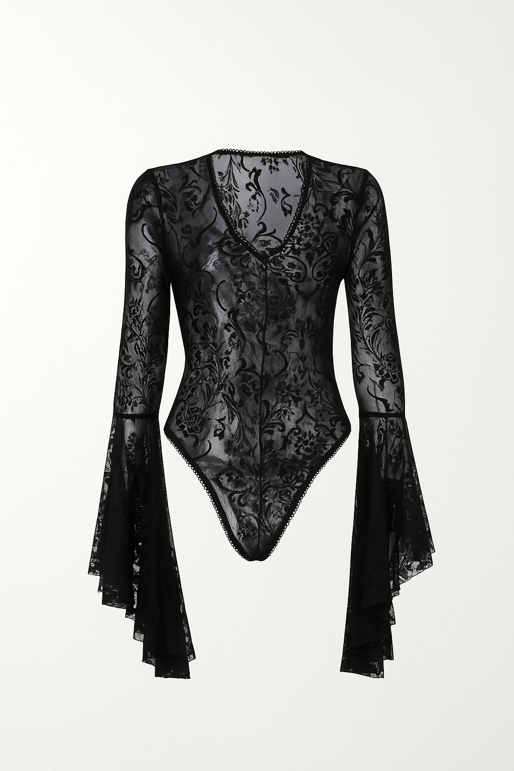 Velvet Shadow Gothic Flare Sleeve Top