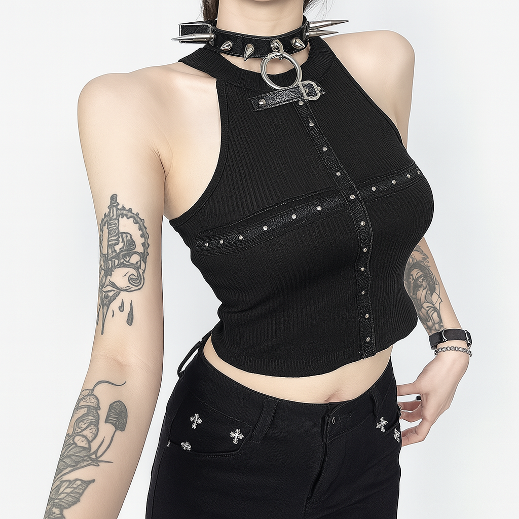 Lace Triangle Cup Cami Top for Modern Goth Aesthetic