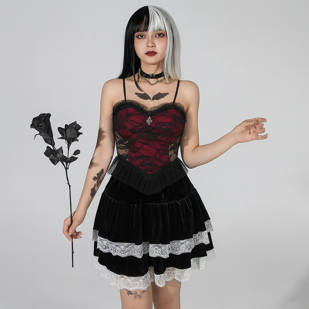 Lace Cross Tank Top for Gothic Fashion Lovers