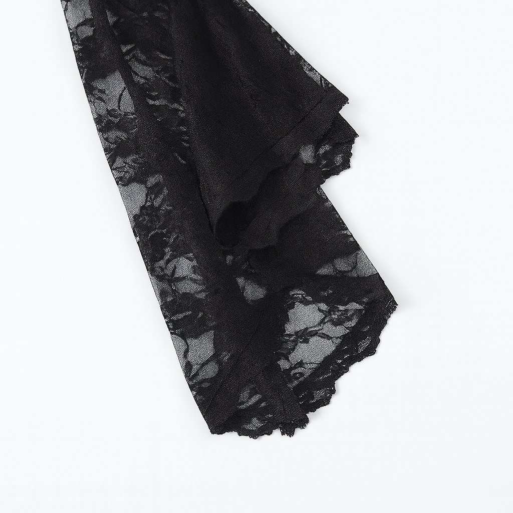 Gothic Sheer Lace Cardigan with Button-Up Mesh Top for Alternative Fashion