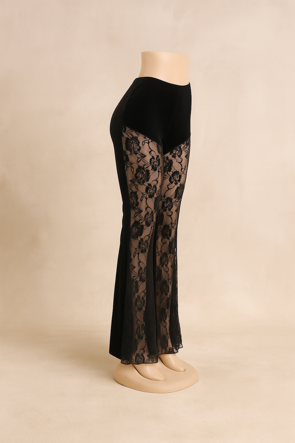 Sexy Lace Flare Pants for Modern Goth Style