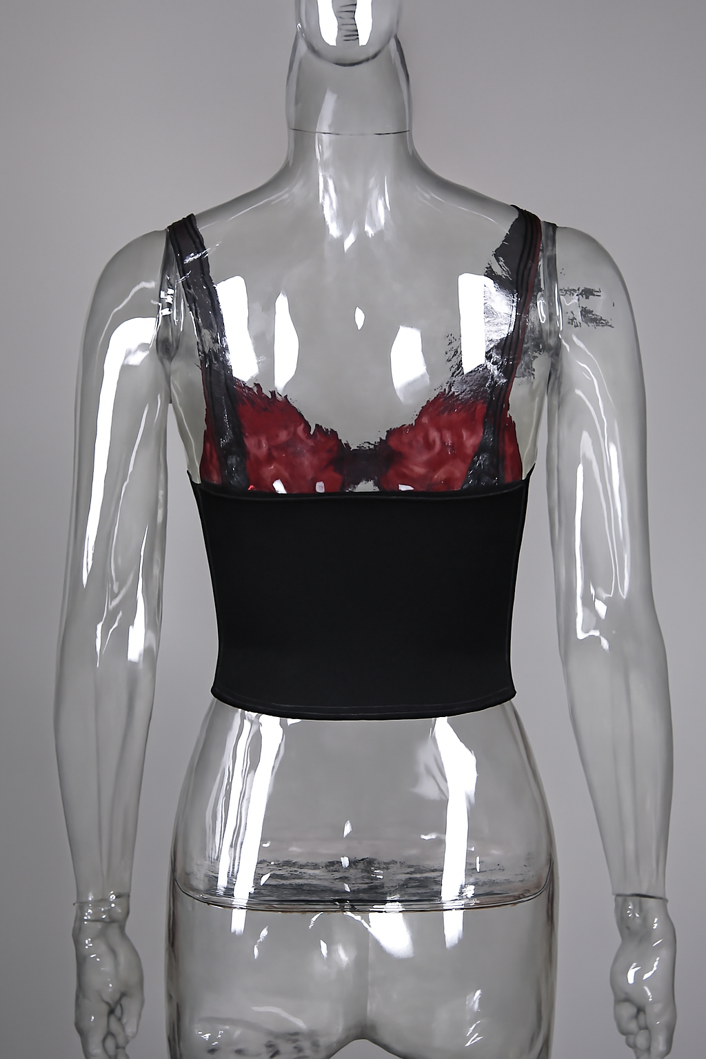 Lace Backless Gothic Crop Top with Adjustable Straps