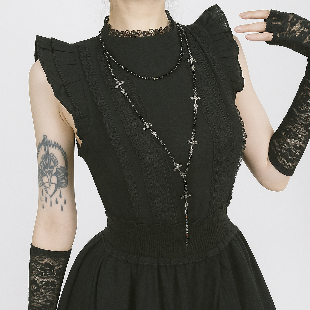 Gothic Witchcore Off-Shoulder Maxi Dress with Ruched Irregular Hem