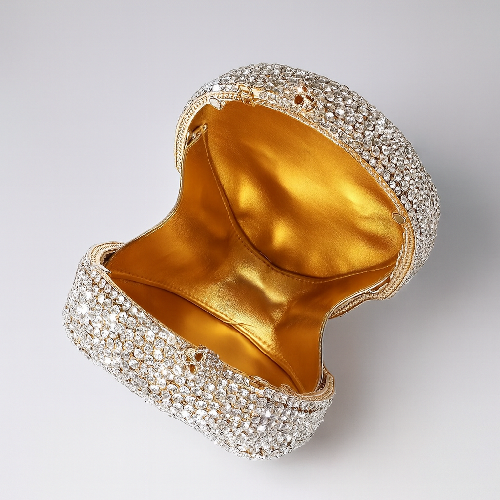 Ladies 3D Skull Clutch Purse Evening Bag Rhinestone Handbag for Prom Party