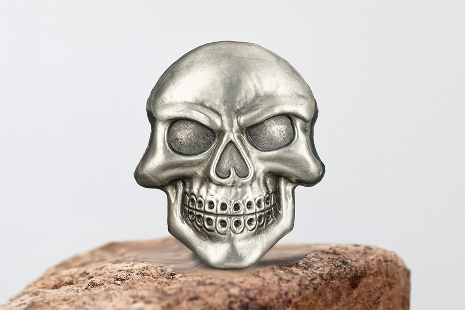 1pc Smiling Drip Oil Domineering Skull Head Buckle, Trendy Western Simple Men's Novelty Belt Buckle, Western European and American Style Can Be Matched with Any Style Belt, Gift