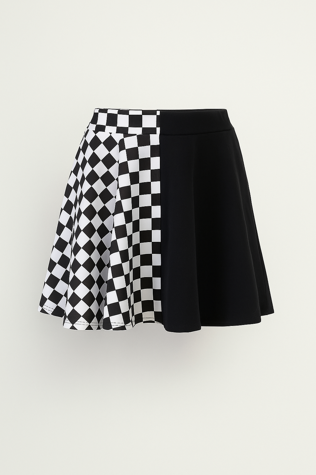 Gothic Houndstooth High Waist Pleated Mini Skirt
