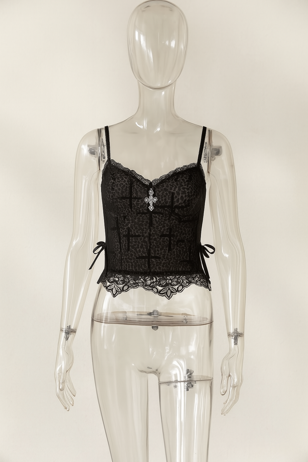 Leopard Print Gothic Lace Top