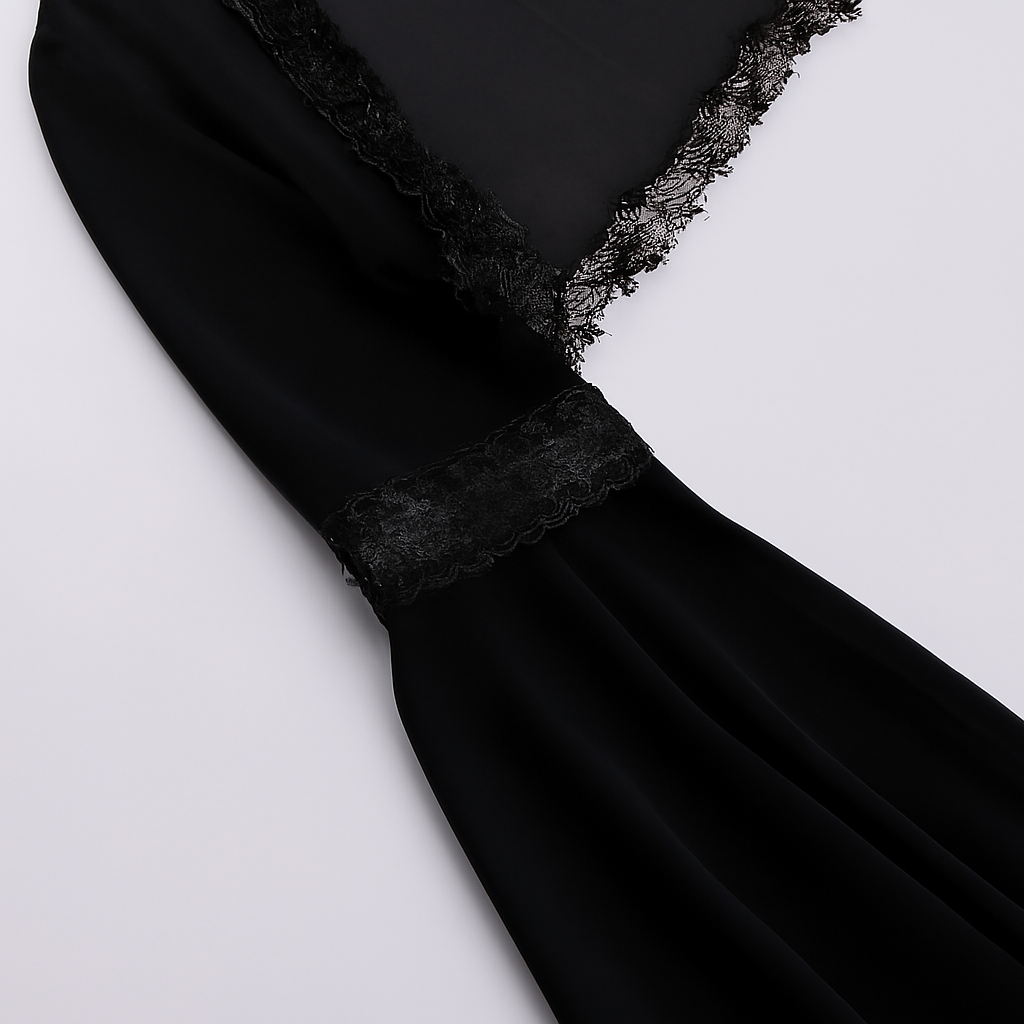 Gothic Lace Bell Sleeve Overlay Top