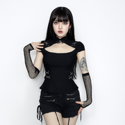 Metal Lock Gothic Top for Alternative Fashion