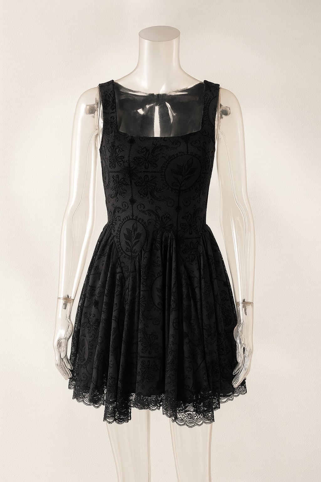 Sexy Gothic Lace Trim Bodycon Dress