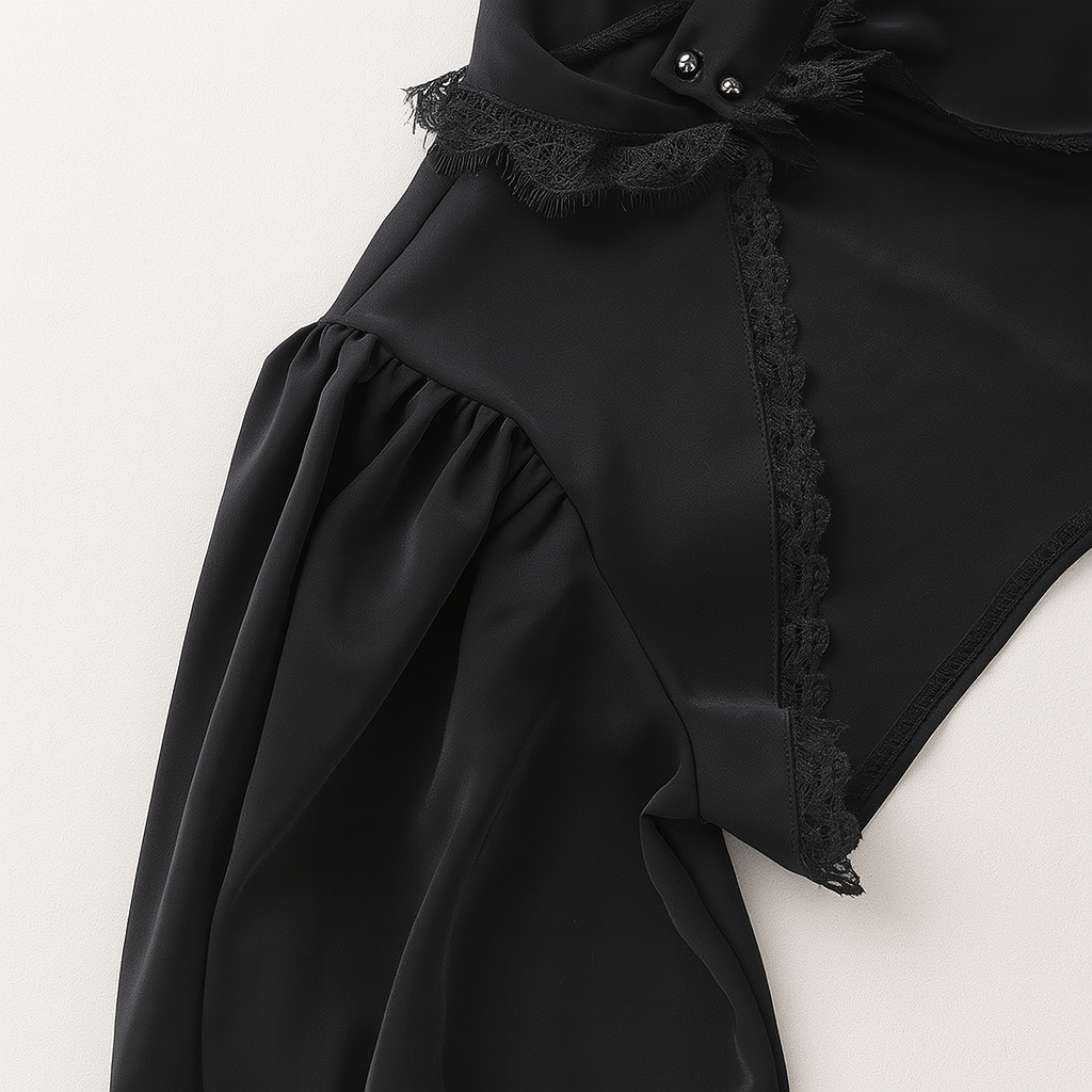 Lace Trimmed Dark Court Style Gothic Top