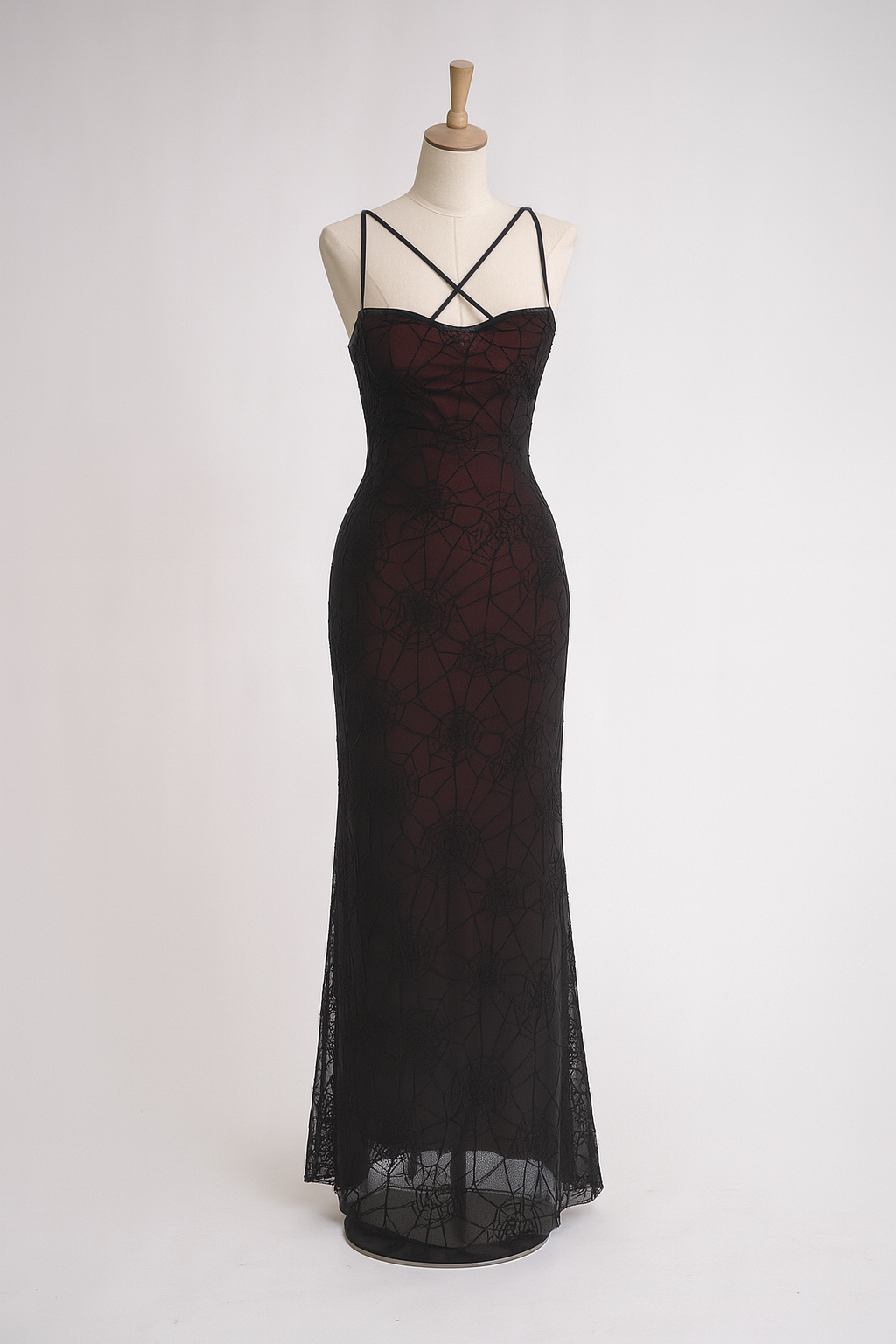 Spiderweb Backless Gothic Dress for Witchy Style